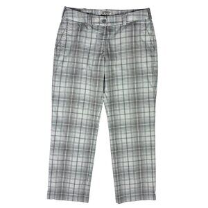 Nike Golf Performance Women’s Pants 10 Gray Plaid Stretch Dri Fit Mid Rise